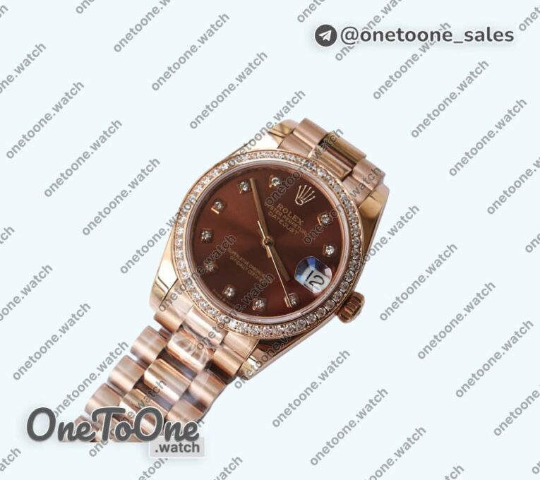Реплика часов Rolex DateJust 31mm Rose gold Diamonds 4 Dials Diamonds Marker Bracelet