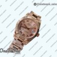 Реплика часов Rolex DateJust 31mm Rose gold Fluted Bezel 5 Dials Roman Marker Bracelet