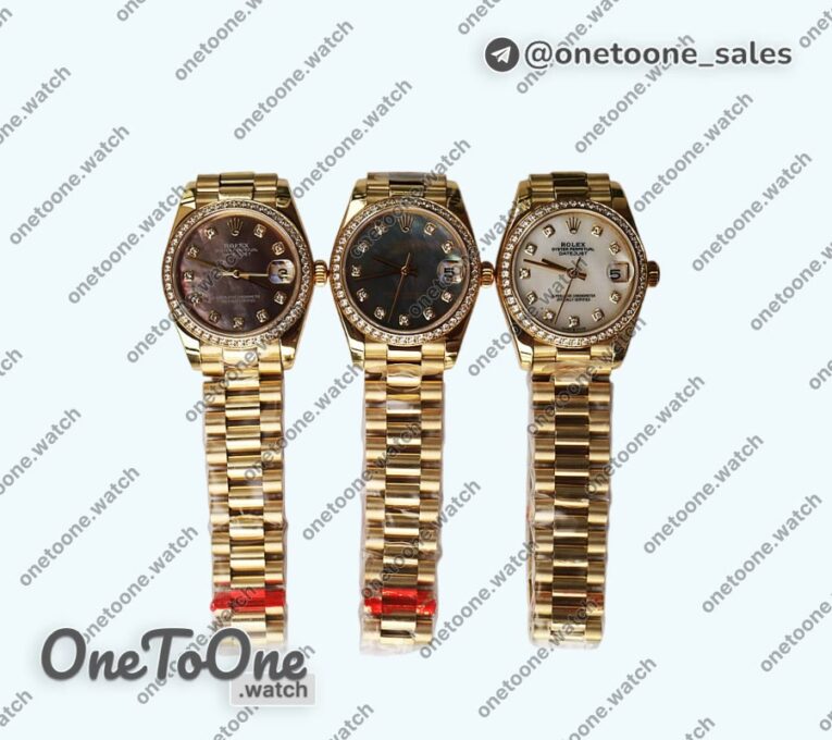 Реплика часов Rolex DateJust 31mm Yellow gold Diamonds Bezel MOP Dials Diamonds Marker Bracelet