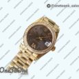 Реплика часов Rolex DateJust 31mm Yellow gold Diamonds Bezel 5 Dials Roman Marker Bracelet