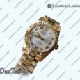 Реплика часов Rolex DateJust 31mm Yellow gold Fluted Bezel 5 Dials Roman Marker Bracelet