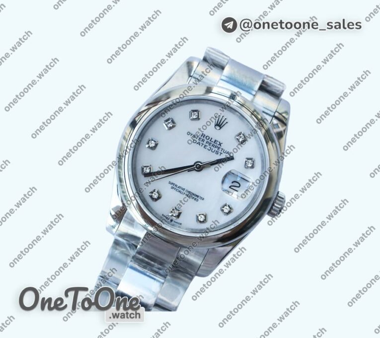 Реплика часов Rolex DateJust 36mm Smooth Bezel Stainless steel MOP Dials Diamonds Marker Oyster Bracelet
