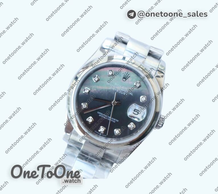 Реплика часов Rolex DateJust 36mm Smooth Bezel Stainless steel MOP Dials Diamonds Marker Oyster Bracelet