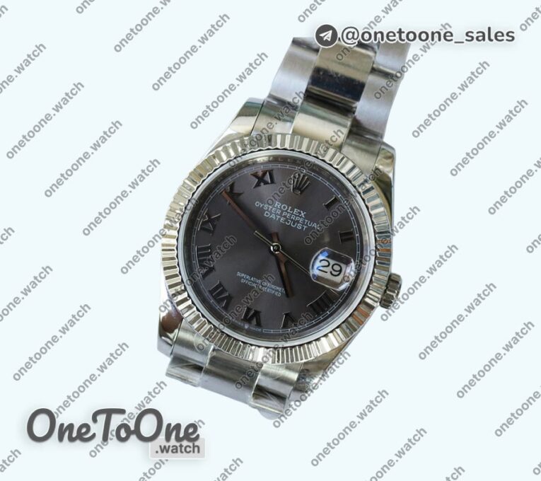 Реплика часов Rolex DateJust 36mm Fluted Bezel Stainless steel 4 Dials Roman Marker Oyster Bracelet