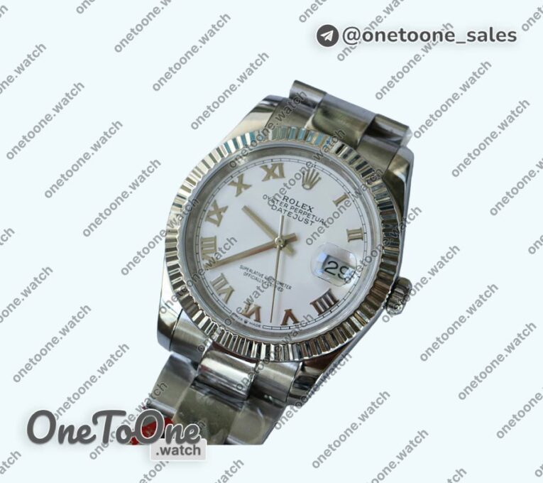 Реплика часов Rolex DateJust 36mm Fluted Bezel Stainless steel 4 Dials Roman Marker Oyster Bracelet