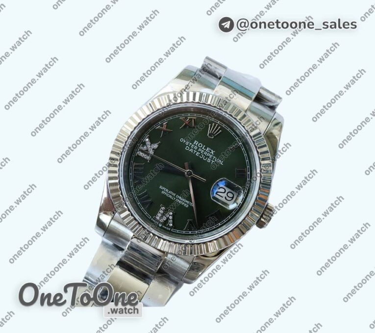 Реплика часов Rolex DateJust 36mm Fluted Bezel Stainless steel 4 Dials Roman Dia Marker Oyster Bracelet