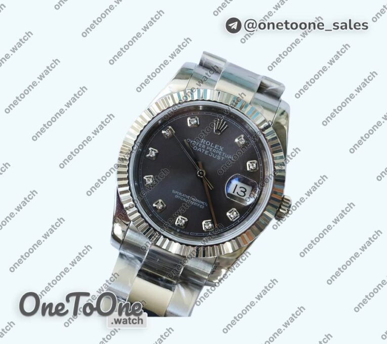 Реплика часов Rolex DateJust 36mm Fluted Bezel Stainless steel 4 Dials Diamonds Marker Oyster Bracelet