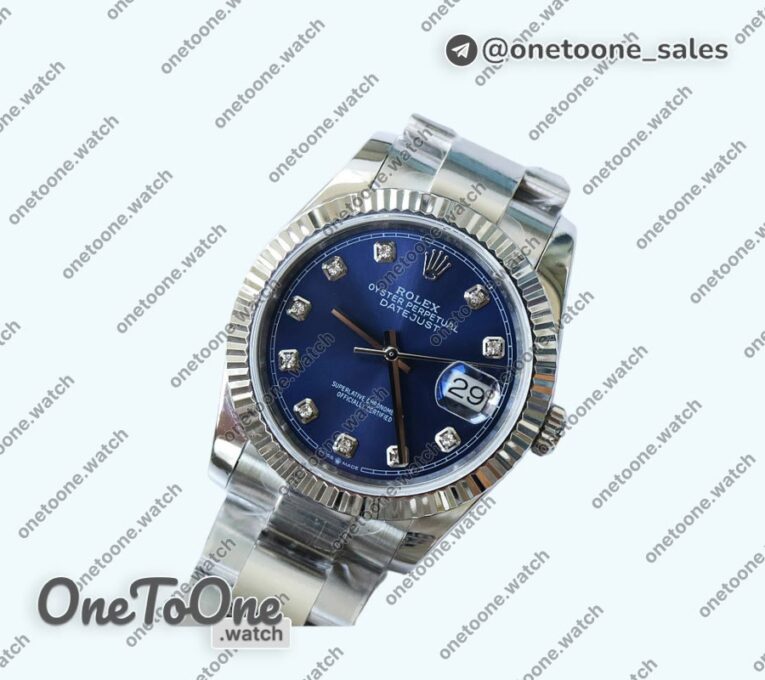 Реплика часов Rolex DateJust 36mm Fluted Bezel Stainless steel 4 Dials Diamonds Marker Oyster Bracelet