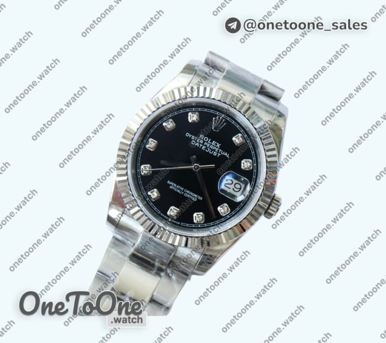 Реплика часов Rolex DateJust 36mm Fluted Bezel Stainless steel 4 Dials Diamonds Marker Oyster Bracelet