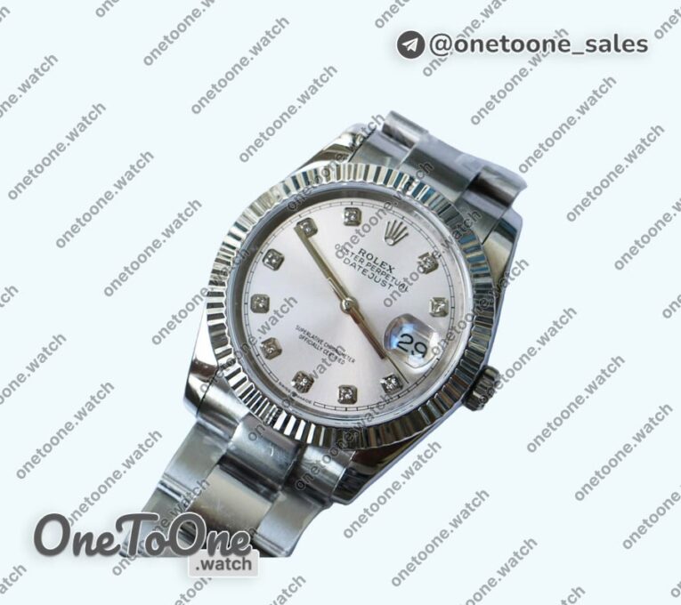 Реплика часов Rolex DateJust 36mm Fluted Bezel Stainless steel 4 Dials Diamonds Marker Oyster Bracelet