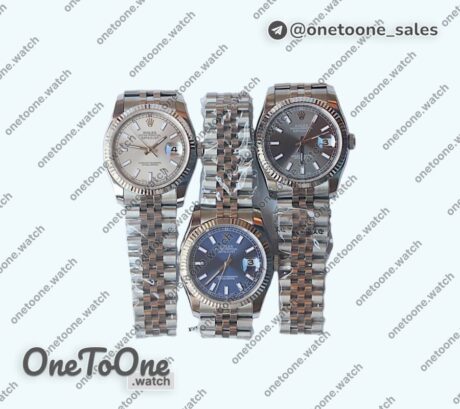 Реплика часов Rolex DateJust 36mm Fluted Bezel Stainless steel Silver&Grey&Blue Dials Stick Marker Jubilee Bracelet