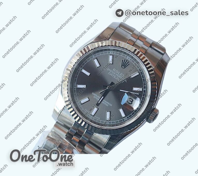 Реплика часов Rolex DateJust 36mm Fluted Bezel Stainless steel Silver&Grey&Blue Dials Stick Marker Jubilee Bracelet