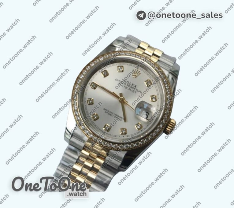 Реплика часов Rolex DateJust 36mm Diamonds Bezel Stainless steel/Yellow gold 6 Dials Diamonds Marker Jubilee Bracelet