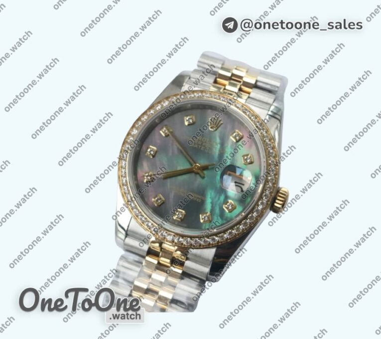 Реплика часов Rolex DateJust 36mm Diamonds Bezel Stainless steel/Yellow gold 6 Dials Diamonds Marker Jubilee Bracelet