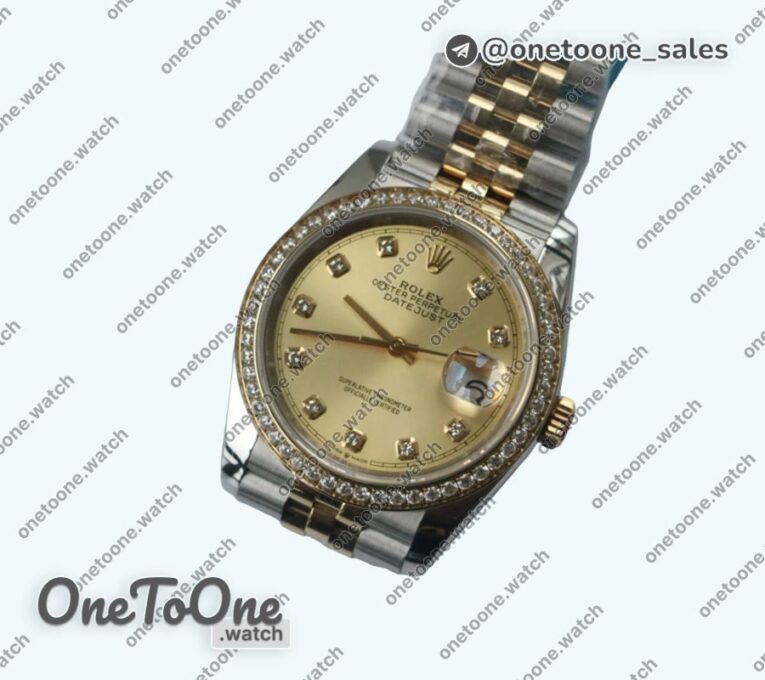 Реплика часов Rolex DateJust 36mm Diamonds Bezel Stainless steel/Yellow gold 6 Dials Diamonds Marker Jubilee Bracelet