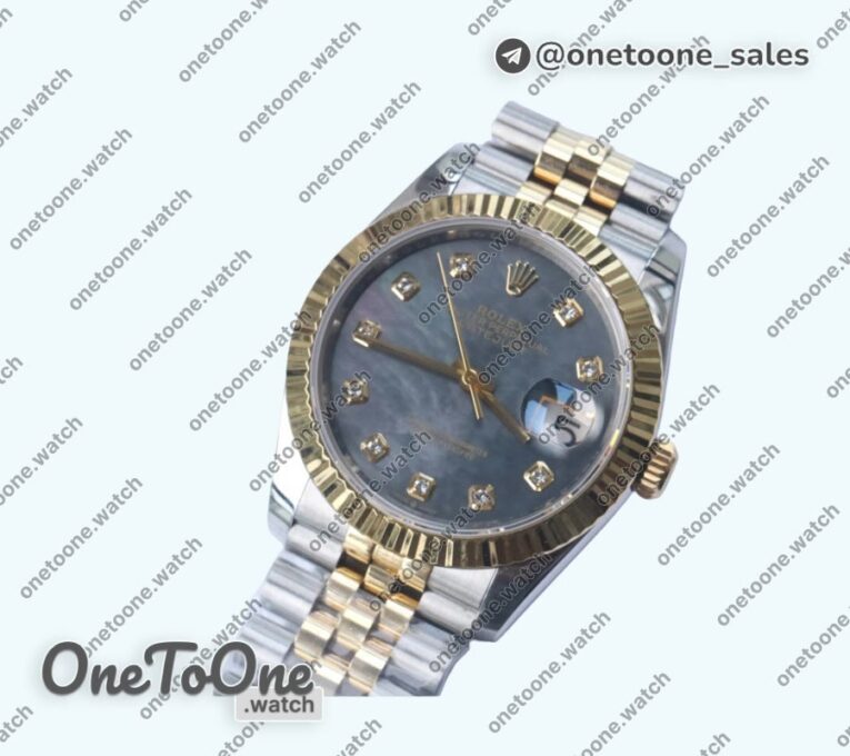 Реплика часов Rolex DateJust 36mm Fluted Bezel Stainless steel/Yellow gold 6 Dials Diamonds Marker Jubilee Bracelet
