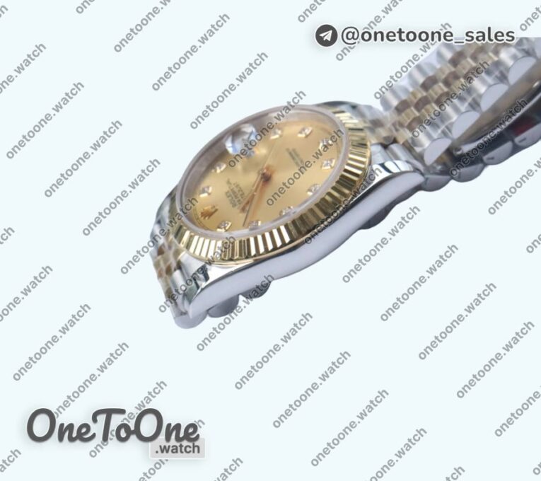 Реплика часов Rolex DateJust 36mm Fluted Bezel Stainless steel/Yellow gold 6 Dials Diamonds Marker Jubilee Bracelet