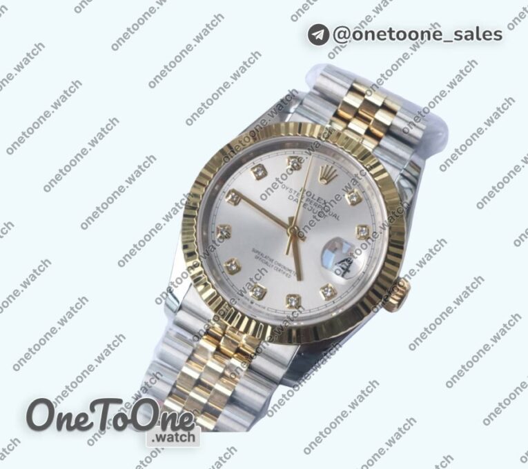 Реплика часов Rolex DateJust 36mm Fluted Bezel Stainless steel/Yellow gold 6 Dials Diamonds Marker Jubilee Bracelet