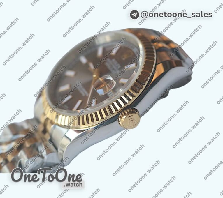 Реплика часов Rolex DateJust 36mm Fluted Bezel Stainless steel/Yellow gold Blue&Grey Dials Stick Marker Jubilee Bracelet