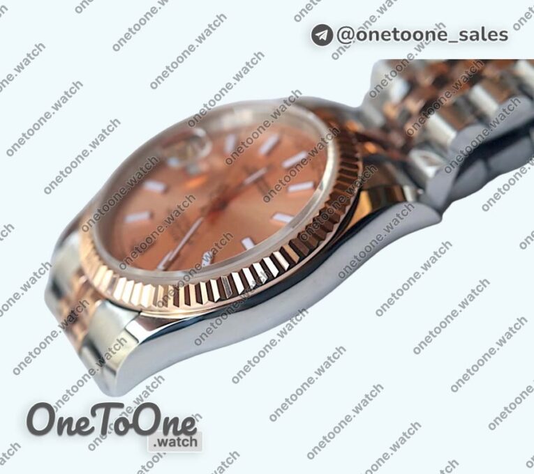 Реплика часов Rolex DateJust 36mm Fluted Bezel Stainless steel/Rose gold 3 Dials Stick Marker Jubilee Bracelet