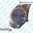 Реплика часов Rolex DateJust 36mm Fluted Bezel Stainless steel/Rose gold Blue&Grey Dials Diamonds Marker Jubilee Bracelet