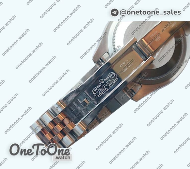 Реплика часов Rolex DateJust 36mm Fluted Bezel Stainless steel/Rose gold Blue&Grey Dials Diamonds Marker Jubilee Bracelet