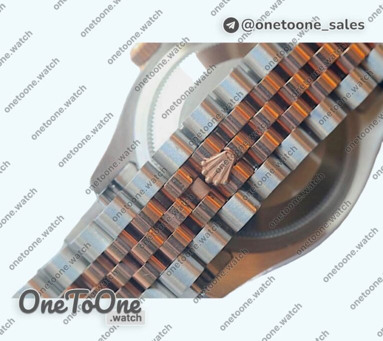 Реплика часов Rolex DateJust 36mm Fluted Bezel Stainless steel/Rose gold Blue&Grey Dials Diamonds Marker Jubilee Bracelet