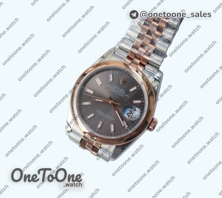 Реплика часов Rolex DateJust 36mm Smooth Bezel Stainless steel/Rose gold 3 Dials Stick Marker Jubilee Bracelet