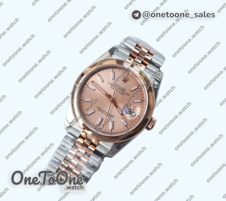 Реплика часов Rolex DateJust 36mm Smooth Bezel Stainless steel/Rose gold 3 Dials Stick Marker Jubilee Bracelet