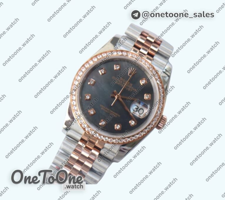 Реплика часов Rolex DateJust 36mm Diamonds Bezel Stainless steel/Rose gold 6 Dials Diamonds Marker Jubilee Bracelet