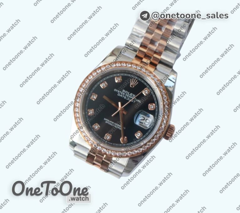 Реплика часов Rolex DateJust 36mm Diamonds Bezel Stainless steel/Rose gold 6 Dials Diamonds Marker Jubilee Bracelet