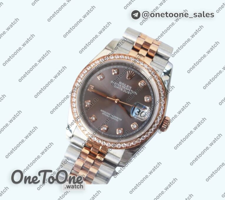 Реплика часов Rolex DateJust 36mm Diamonds Bezel Stainless steel/Rose gold 6 Dials Diamonds Marker Jubilee Bracelet