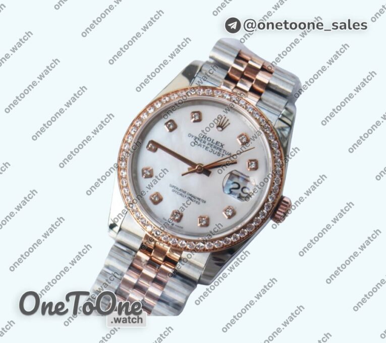 Реплика часов Rolex DateJust 36mm Diamonds Bezel Stainless steel/Rose gold 6 Dials Diamonds Marker Jubilee Bracelet