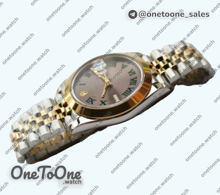 Реплика часов Rolex DateJust 41mm Smooth Bezel Stainless steel/Yellow gold Grey Dial Roman Marker Jubilee Bracelet