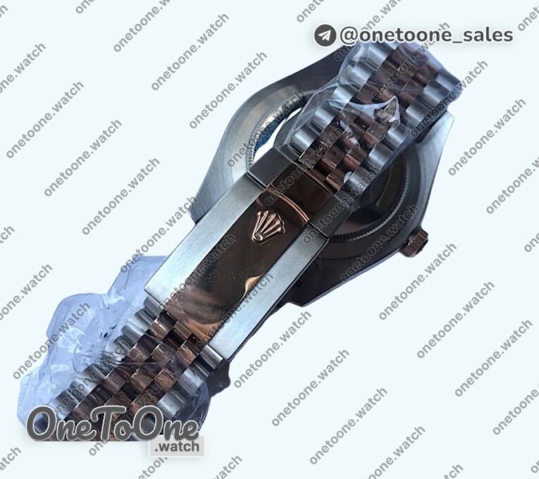 Реплика часов Rolex DateJust 41mm Fluted Bezel Stainless steel/Rose gold 5 Dials Roman Marker Jubilee Bracelet