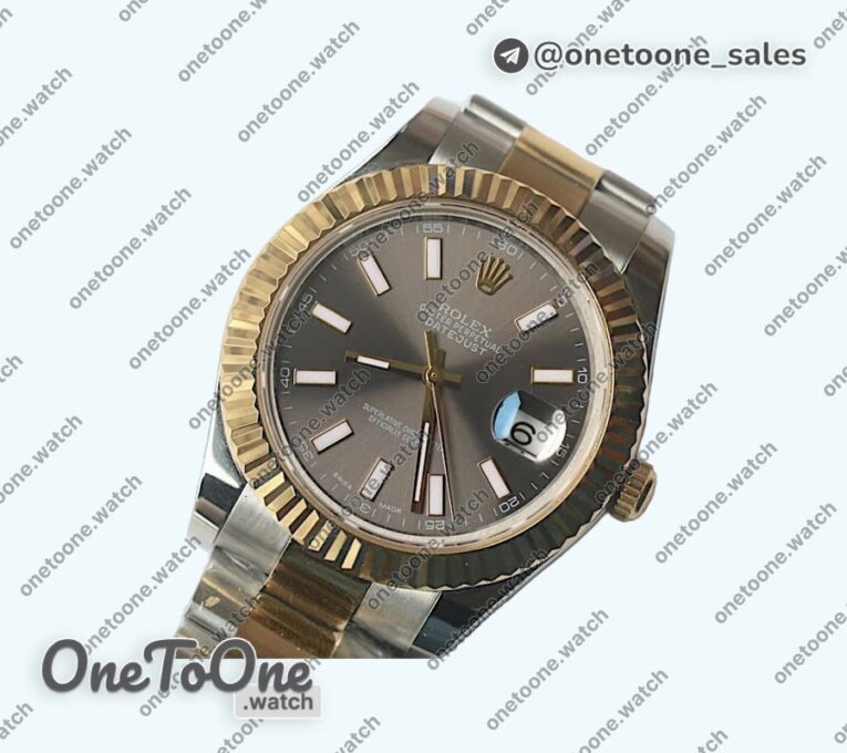 Реплика часов Rolex DateJust 41mm Fluted Bezel Stainless steel/Yellow gold 5 Dials Stick Marker Oyster Bracelet