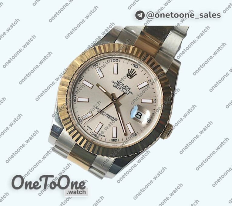 Реплика часов Rolex DateJust 41mm Fluted Bezel Stainless steel/Yellow gold 5 Dials Stick Marker Oyster Bracelet