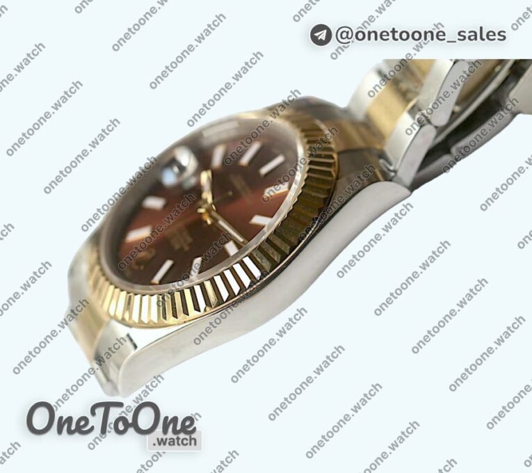 Реплика часов Rolex DateJust 41mm Fluted Bezel Stainless steel/Yellow gold 5 Dials Stick Marker Oyster Bracelet