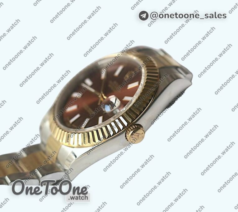 Реплика часов Rolex DateJust 41mm Fluted Bezel Stainless steel/Yellow gold 5 Dials Stick Marker Oyster Bracelet