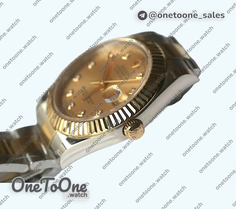 Реплика часов Rolex DateJust 41mm Fluted Bezel Stainless steel/Yellow gold 4 Dials Diamonds Marker Oyster Bracelet
