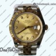 Реплика часов Rolex DateJust 41mm Smooth Bezel Stainless steel/Yellow gold Gold Dial Diamonds Marker Jubilee Bracelet
