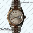 Реплика часов Rolex DateJust 41mm Smooth Bezel Stainless steel/Rose gold Silver Dial Diamonds Marker Jubilee Bracelet