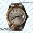 Реплика часов Rolex DateJust 41mm Smooth Bezel Stainless steel/Rose gold Silver Dial Diamonds Marker Jubilee Bracelet