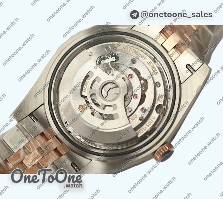 Реплика часов Rolex DateJust 41mm Fluted Bezel Stainless steel/Rose gold 4 Dial Roman Marker Jubilee Bracelet