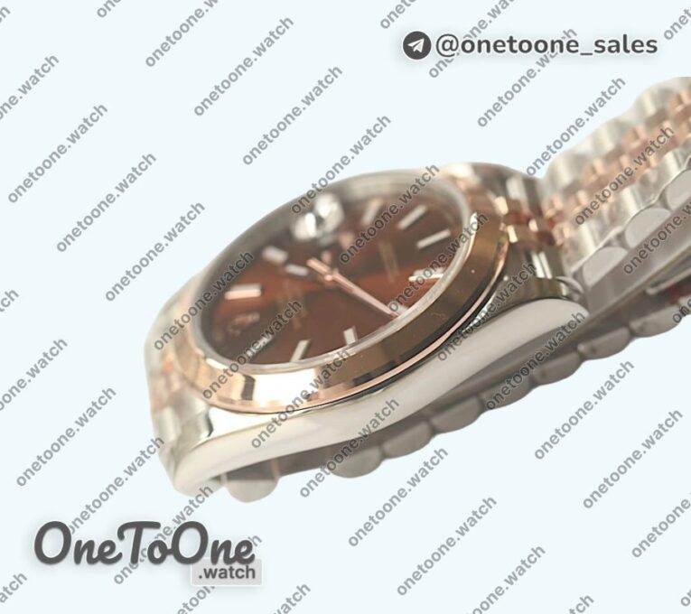 Реплика часов Rolex DateJust 41mm Smooth Bezel Stainless steel/Rose gold Brown&Rose gold Dials Stick Marker Jubilee Bracelet