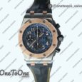 Реплика часов Audemars Piguet Royal Oak Offshore Bucherer Top-tier Копия один в один Two Tone Blue Dial on Black Leather Strap