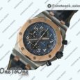 Реплика часов Audemars Piguet Royal Oak Offshore Bucherer Top-tier Копия один в один Two Tone Blue Dial on Black Leather Strap
