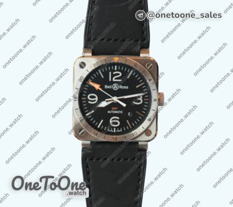 Реплика часов Bell&ross BR03-93 T Stainless steel Black Dial 42mm Rubber Strap