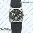 Реплика часов Bell&ross BR 03-92 Stainless steel Case Black Dial GIGN 42.5mm Rubber Strap MIYOTA 9015