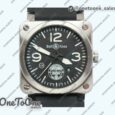 Реплика часов Bell&ross BR 03-92 Stainless steel Case Black Dial GIGN 42.5mm Rubber Strap MIYOTA 9015